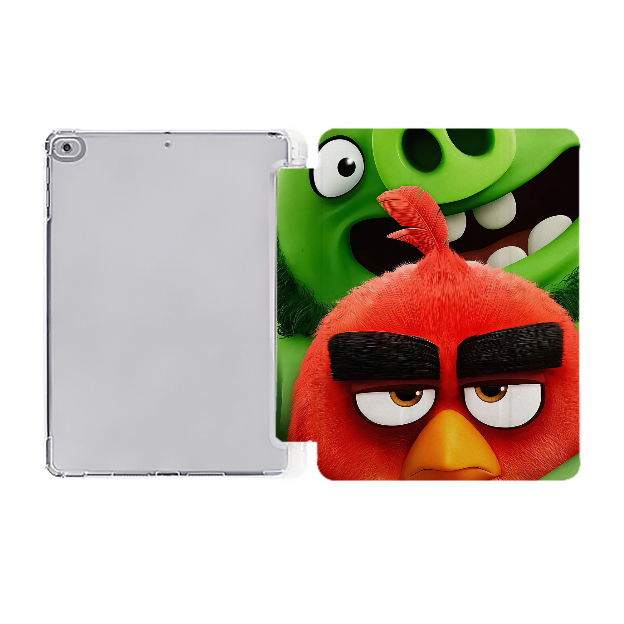 （画像用） Angry Birds アングリーバード IPad ケース ペン収納付き 三つ折りスタンド PUレザー×シリコン 対応機種9.5/10.5/10.9インチ